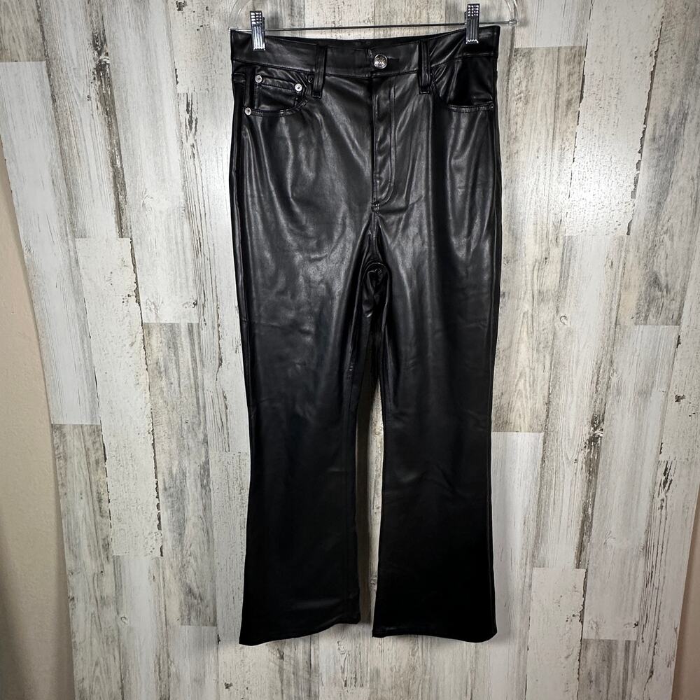 rag & bone Faux Leather Black Pants – Size 29 – Slim Straight Vegan – MSRP $325
